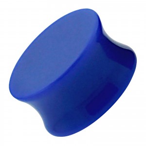 Plug Oreja / Lóbulo Acrílico Sólido Acampanado Doble Azul