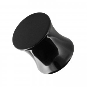 Lobus- / Ohr-Plug Acryl Massiv Doppelt Flare Schwarz