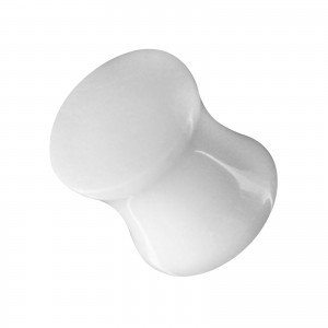 Plug Oreille / Lobe Acrylique Solide Double Vase Blanc