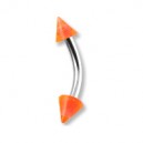 Piercing Arcade Acrylique Orange Transparent Piques