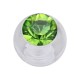 Boule Piercing Acrylique Transparent Strass Vert Clair