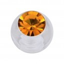 Boule Piercing Acrylique Transparent Strass Orange