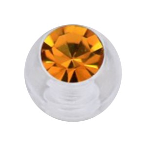 Orange Strass Acrylic Transparent Piercing Loose Ball