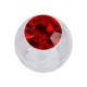 Boule Piercing Acrylique Transparent Strass Rouge