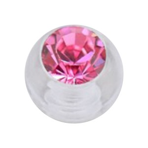 Pink Strass Acrylic Transparent Piercing Loose Ball