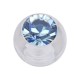 Boule Piercing Acrylique Transparent Strass Bleu Clair