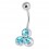 Turquoise Three Strass Triangle Belly Button Ring
