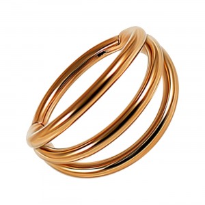 Clicker-Ring- / Conch-Piercing Drei St&auml;be Eloxiert Golden Rosa