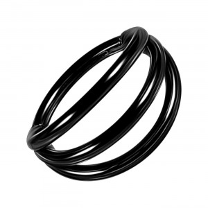 Clicker-Ring- / Conch-Piercing Drei St&auml;be Eloxiert Schwarz