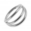 Metallized Three Bars Clicker Ring/Conch with Hinge