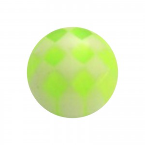 Boule Piercing Acrylique Transparente Damier Vert