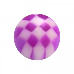 Purple Checkered Transparent Acrylic Piercing Loose Ball