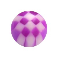 Boule Piercing Acrylique Transparente Damier Violet