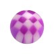 Boule Acrylique Transparente Damier Violet