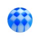 Boule Piercing Acrylique Transparente Damier Bleu Foncé