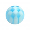 Boule Acrylique Transparente Damier Bleu Clair