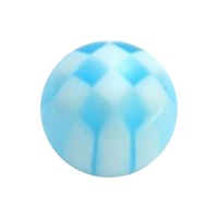 Boule Piercing Acrylique Transparente Damier Bleu Clair