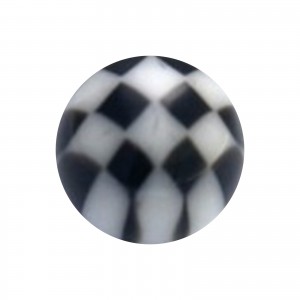 Boule Piercing Acrylique Transparente Damier Noir