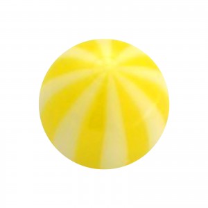 Boule Piercing Acrylique Transparente Bicolore Jaune