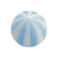 Boule Piercing Acrylique Transparente Bicolore Bleu Clair
