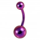 Pink Anodized Grade 23 Titanium Belly Button Ring w/ Balls
