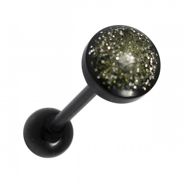 4pcs 14g Clear Glitter Bioplast Tongue Rings Nipple Barbells 6mm UV Acrylic  Ball | eBay