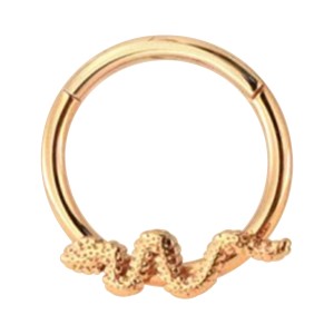 Snake Rose Gold Anodized Clicker Daith Ring with Hinge