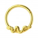 Daith-Piercing Clicker-Ring Eloxiert Golden Schlange