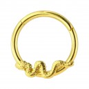 Snake Gold Anodized Clicker Daith Ring with Hinge