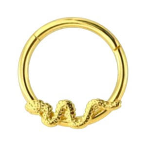 Daith-Piercing Clicker-Ring Eloxiert Golden Schlange
