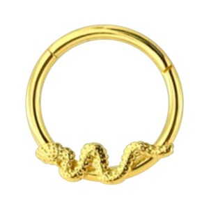 Piercing Daith Clicker Ring Eloxiert Golden Schlange