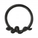 Daith-Piercing Clicker-Ring Eloxiert Schwarz Schlange