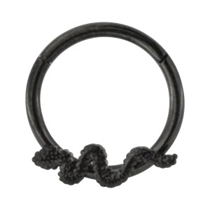 Daith-Piercing Clicker-Ring Eloxiert Schwarz Schlange