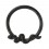 Daith-Piercing Clicker-Ring Eloxiert Schwarz Schlange