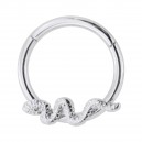 Daith-Piercing Clicker-Ring Metallisiert Schlange