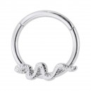 Snake Metallized Clicker Daith Ring with Hinge