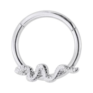 Daith-Piercing Clicker-Ring Metallisiert Schlange