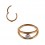 Piercing Clicker Ring Zwei Stäbe Eloxiert Golden Rosa Strass Weiß