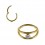 White Strass Gold Anodized Two Bars Clicker Hinged Ring