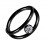 Clicker-Ring- / Conch-Piercing Zwei St&auml;be Eloxiert Schwarz Strass Wei&szlig;