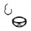 Piercing Anillo Clicker Dos Barras Anodizado Negro Strass Blanco