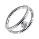 Piercing Anillo / Conch Clicker Dos Barras Metálico Strass Blanco