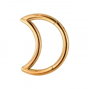 Angular Crescent Moon Rose Gold Anodized Daith Piercing Clicker Ring