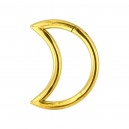Angular Crescent Moon Gold Anodized Daith Piercing Clicker Ring