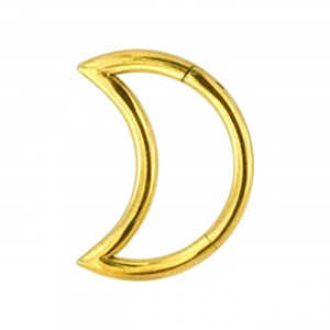Daith-Piercing Clicker-Ring Eloxiert Golden Halbmond Winkelig