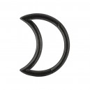Piercing Daith Anillo Clicker Anodizado Negro Luna Creciente Angular