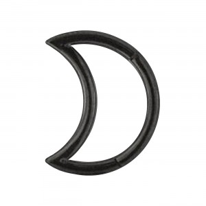 Daith-Piercing Clicker-Ring Eloxiert Schwarz Halbmond Winkelig