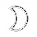 Angular Crescent Moon Metallized Piercing Clicker Ring