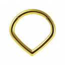 Daith-Piercing Clicker-Ring Eloxiert Golden Birne Winkelig