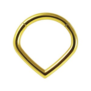 Piercing Daith Clicker Ring Eloxiert Golden Birne Winkelig